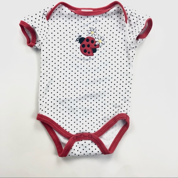 Chickpea “ladybug” polka dot onesie - Picture 3 of 4